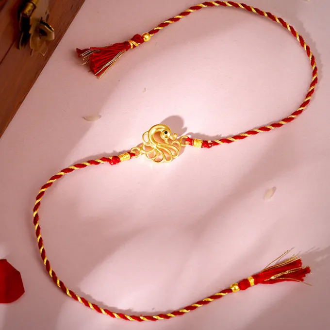 Golden Peacock Rakhi