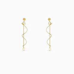 Golden Pearl Reverie Dangler Earrings