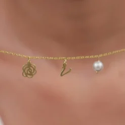 Golden Pearl Rosey Personalised Bracelet
