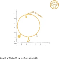 Golden Pearl Rosey Personalised Bracelet