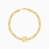 Golden Personalised Alpha Initial Bracelet For Him