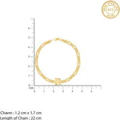 Golden Personalised Alpha Initial Bracelet For Him
