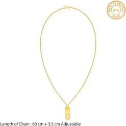 Golden Personalised Alpha Tag Initial Pendant For Him