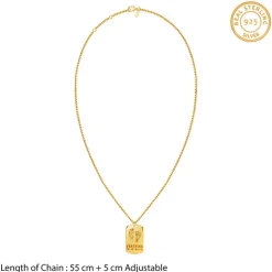 Golden Personalised Baby Foot Print Pendant For Him