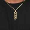 Golden Personalised Bar Initial Pendant For Him