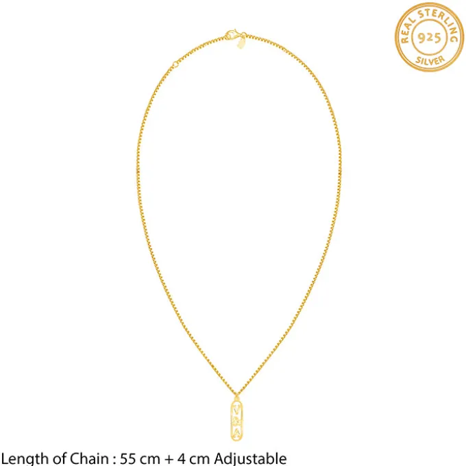 Golden Personalised Bar Initial Pendant For Him