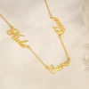 Golden Personalised Bestie Trio Name Necklace