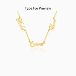Golden Personalised Bestie Trio Name Necklace