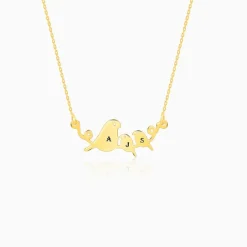Golden Personalised Birdie Initial Necklace
