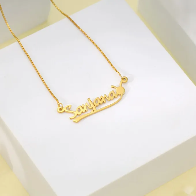 Golden Personalised Bunny Necklace