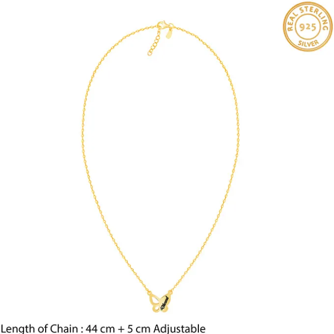 Golden Personalised Butterfly Necklace