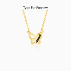 Golden Personalised Butterfly Necklace