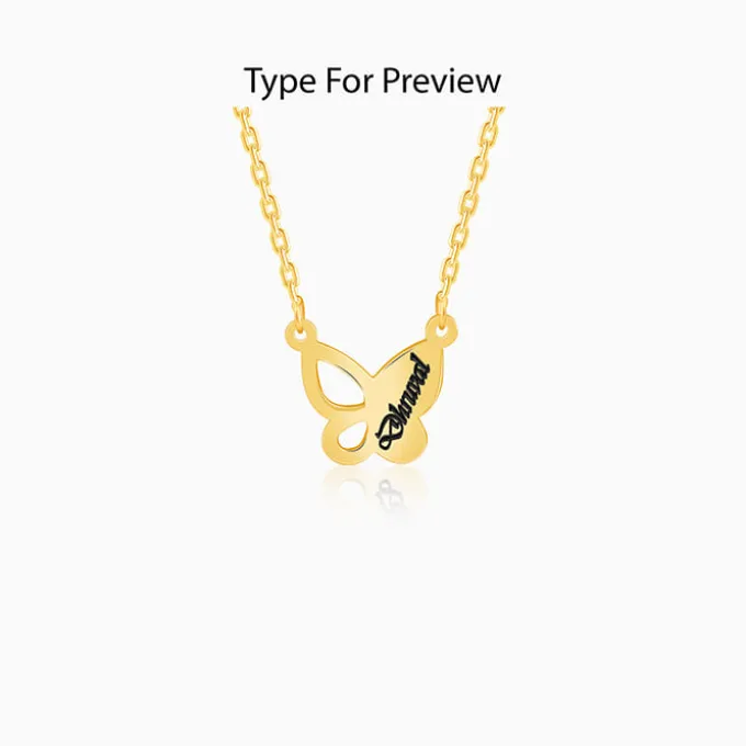 Golden Personalised Butterfly Necklace