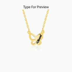 Golden Personalised Butterfly Necklace