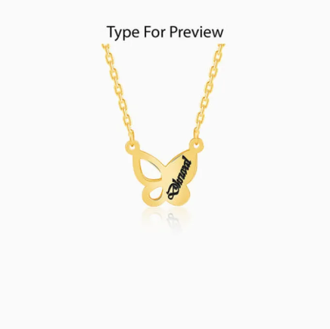 Golden Personalised Butterfly Necklace