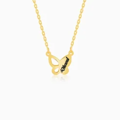 Golden Personalised Butterfly Necklace