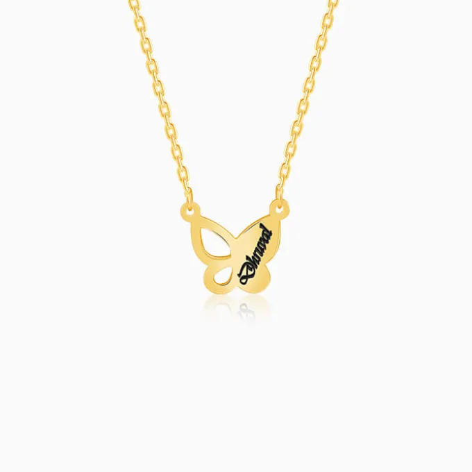 Golden Personalised Butterfly Necklace