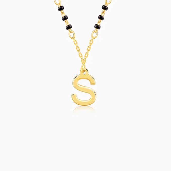 Golden Personalised Cherished Initial Mangalsutra
