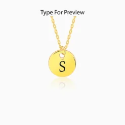 Golden Personalised Classic Initial Pendant with Link Chain