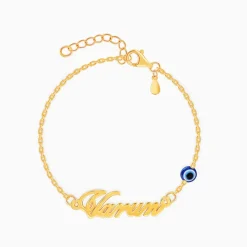 Golden Personalised Classic Evil Eye Bracelet