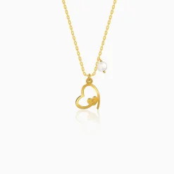 Golden Personalised Classic Heart Necklace