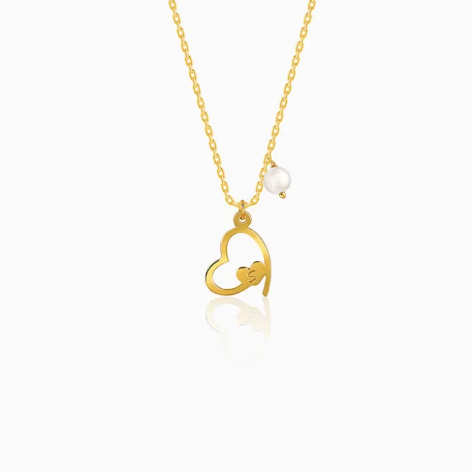 Golden Personalised Classic Heart Necklace
