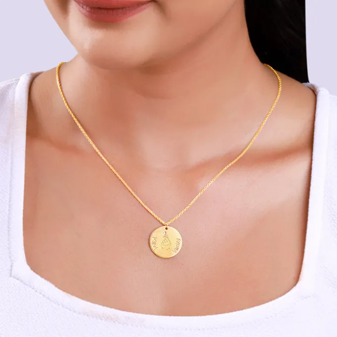 Golden Personalised Coin Pendant