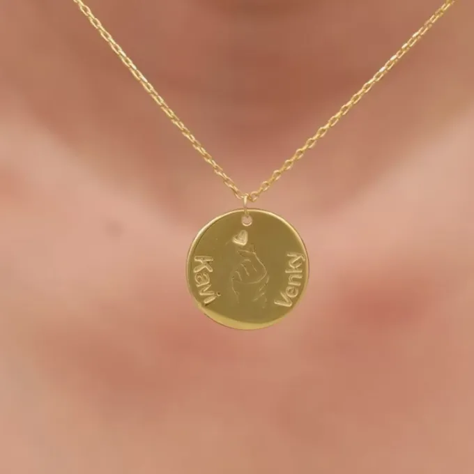 Golden Personalised Coin Pendant