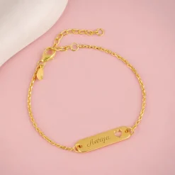 Golden Personalised Cosy Heart Bracelet