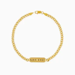 Golden Personalised Cuban Bracelet for Him