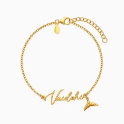 Golden Personalised Cute Mermaid Tail Bracelet