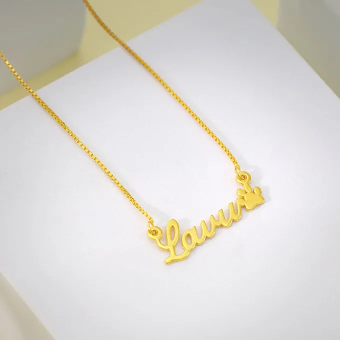 Golden Personalised Dog Lover Necklace