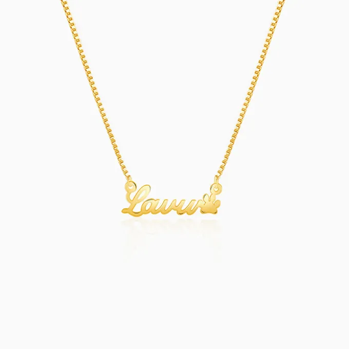Golden Personalised Dog Lover Necklace