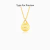 Golden Personalised Dreamy Teardrop Pendant With Link Chain