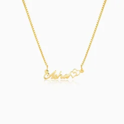 Golden Personalised Dual Heart Necklace