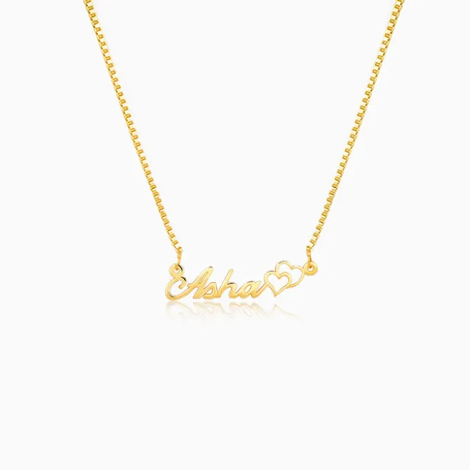 Golden Personalised Dual Heart Necklace