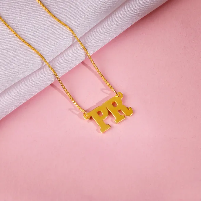 Golden Personalised Dual Initial Necklace