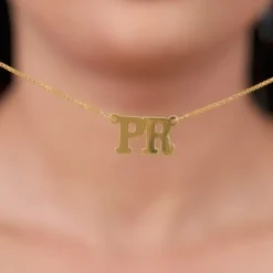 Golden Personalised Dual Initial Necklace