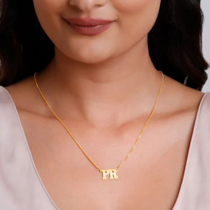 Golden Personalised Dual Initial Necklace