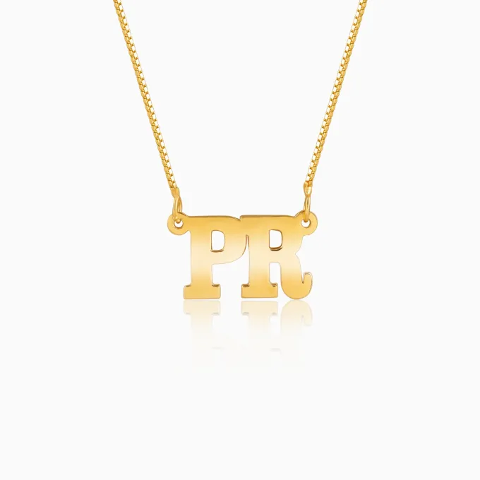 Golden Personalised Dual Initial Necklace