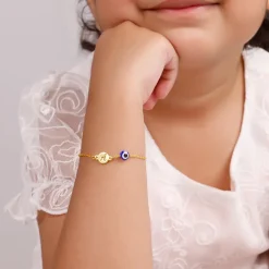 Golden Personalised Envy Gaze Kids Bracelet (2 - 8 Years)