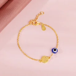 Golden Personalised Envy Gaze Kids Bracelet (2 - 8 Years)