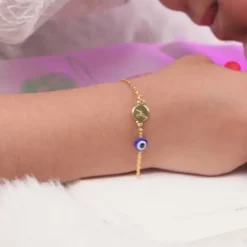 Golden Personalised Envy Gaze Kids Bracelet (2 - 8 Years)