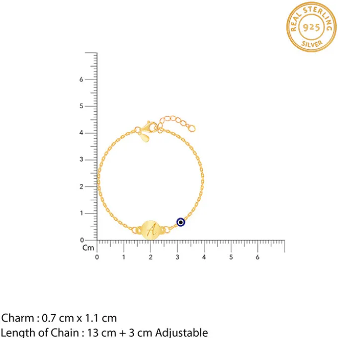 Golden Personalised Envy Gaze Kids Bracelet (2 - 8 Years)