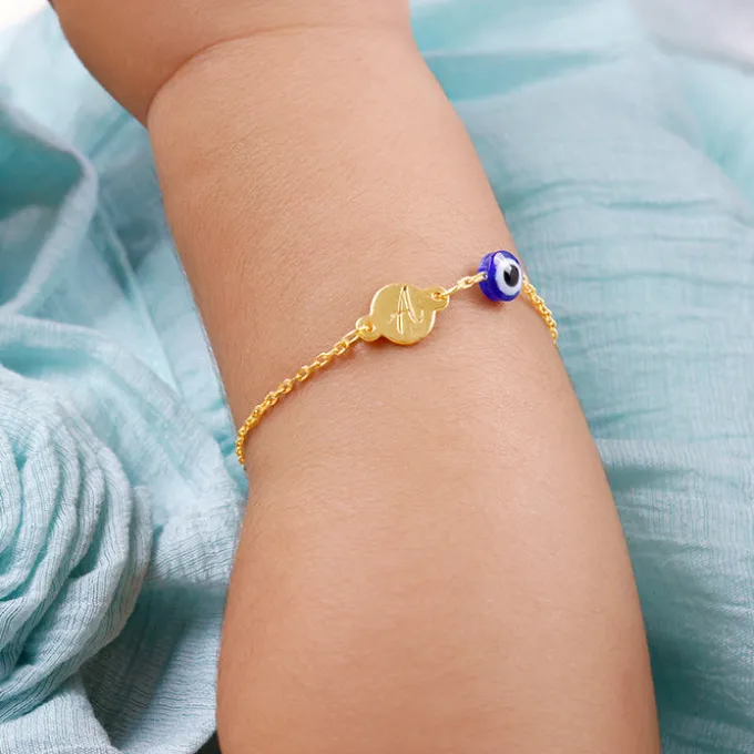 Golden Personalised Envy Gaze Kids Bracelet (0 - 2 Years)