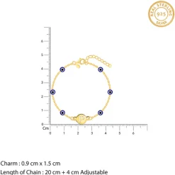 Golden Personalised Evil Eye Initial Bracelet