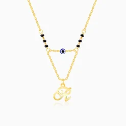 Golden Personalised Evil Eye Mangalsutra Necklace
