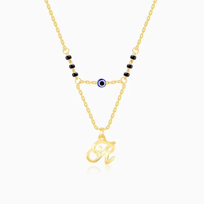 Golden Personalised Evil Eye Mangalsutra Necklace
