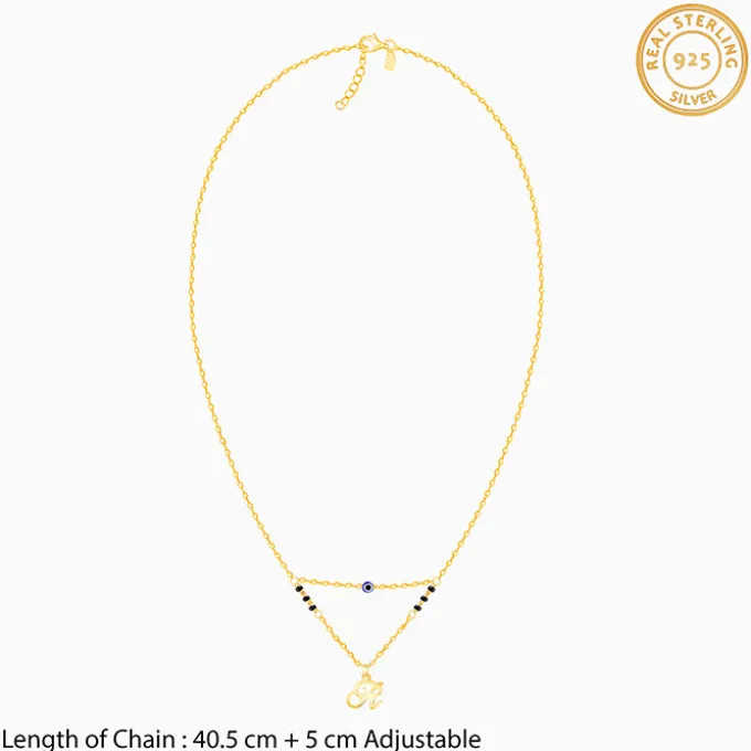 Golden Personalised Evil Eye Mangalsutra Necklace