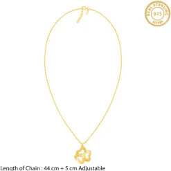 Golden Personalised Floral Love Name Necklace